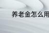 养老金怎么用 养老金如何使用
