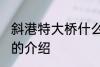 斜港特大桥什么时候修剪好 斜港大桥的介绍