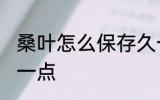 桑叶怎么保存久一点 桑叶如何保存久一点